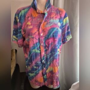 Blue Steel Vibrant Multicolor  Shirt Size M